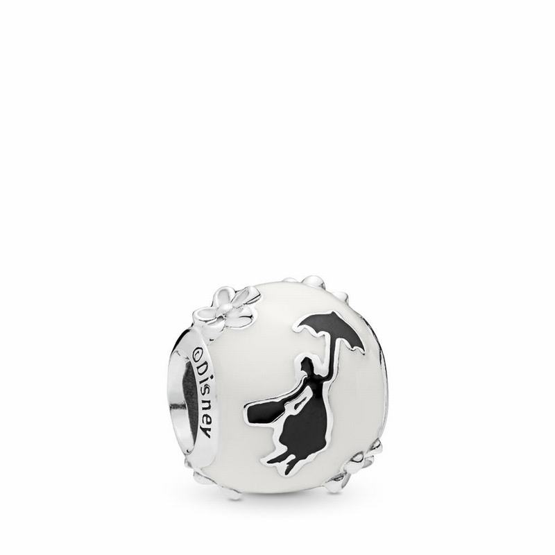 Pandora Disneyr Mary Poppins’ Silhouette Charm - Sterling Silver/Enamel/Black - Canada | SQ4297XI